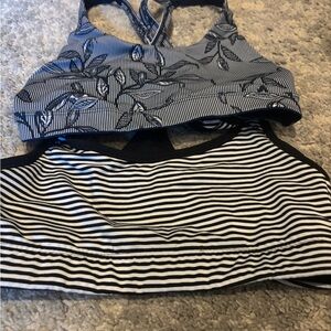 GAP and Old Navy Black & White Striped Sports Bra Duo
